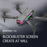 Drone F190 черен модел с LED, 4k камера, Wifi свързаност, сензор за гравитация, 360° ротация , снимка 3 - Дронове и аксесоари - 39973364