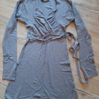 Сива плетена рокля , снимка 1 - Рокли - 28481725