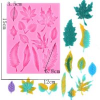 Много видове листа листо листенца силиконов молд форма фондан шоколад декор, снимка 1 - Форми - 38465169