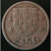 2 ½ ескудо 1965, Португалия, снимка 2 - Нумизматика и бонистика - 32809893