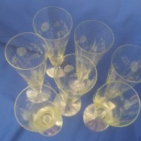 Винтидж чаши за вино, шампанско, ръчна гравюра – 7 бр, снимка 4 - Чаши - 38375023
