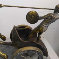 Голяма статуя на гладиатор в колесница с коне, снимка 2 - Антикварни и старинни предмети - 43830344