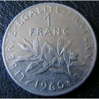 1 франк 1960, Франция, снимка 1 - Нумизматика и бонистика - 28436718