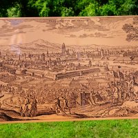 Медна картина,гравюра Битка при Франкфурт. , снимка 1 - Картини - 33186887