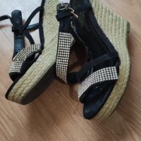 Маркови черни сандали с камъни, снимка 3 - Сандали - 33487414