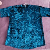 Синя кадифена рокля тениска Asos, снимка 10 - Рокли - 43182811