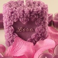 Цилиндър от рози розички LOVE силиконов молд форма свещ декор , снимка 3 - Форми - 40352497