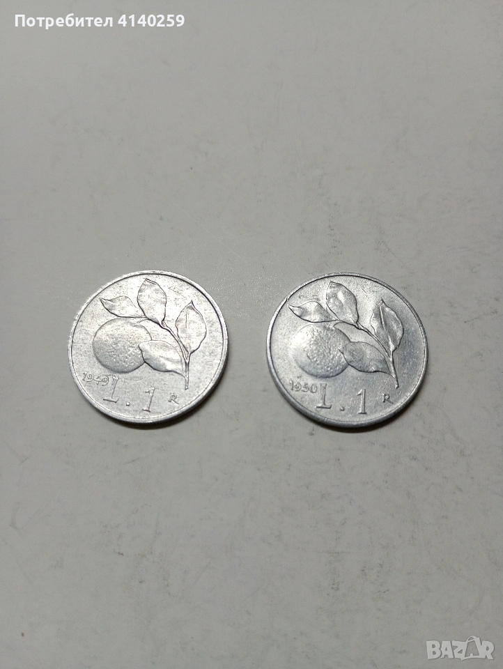 ИТАЛИЯ МОНЕТИ 1 ЛИРА 1949-1950 Г , снимка 1