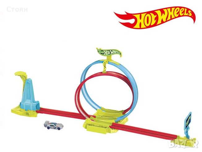 Hot Wheels Super Loop Raceway & 5 Vehicles - Mattel Хот Уилс, снимка 1