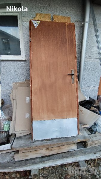 Врата фазерна с каса обикновенна брава и дръжки 200/81см, снимка 1