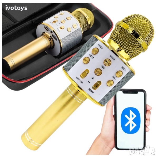 Безжичен микрофон, Bluetooth, FM радио - Код T1048, снимка 1