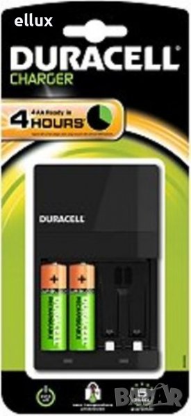 Зарядно у-во Duracell CEF14 4h + 2xAA 1300mAh, снимка 1
