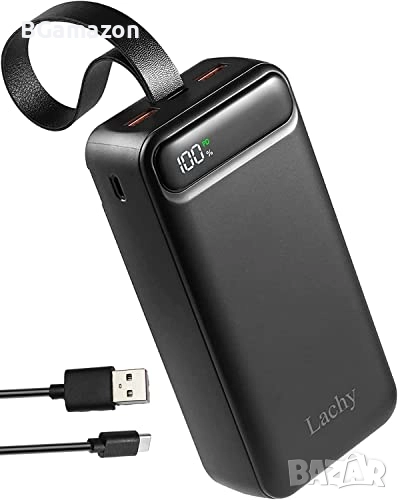 Нова Lachy Голяма външна батерия 26800mah USB C Бързо зареждаща се преносима батерия 20W с висок ..., снимка 1