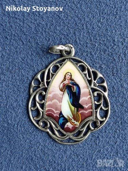 Сребърна иконка - медальон, снимка 1