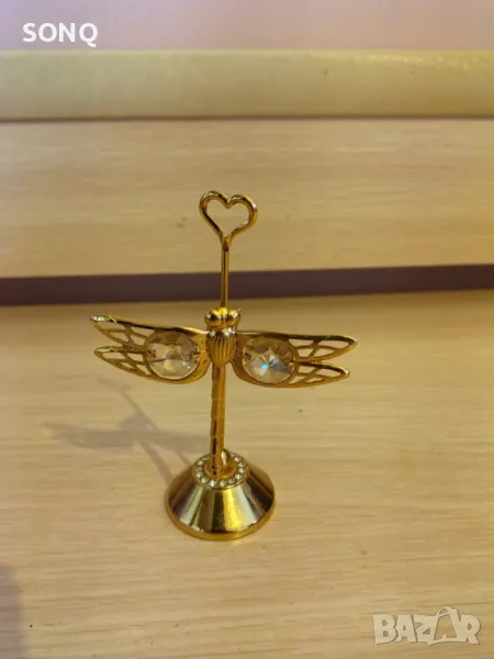 Колекционерска Позлатена Фигурка -Водно Конче Със Сваровски Кристали, снимка 1