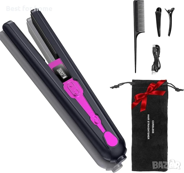 Rychi 2 в 1 безжична преса за коса и маша за изправяне и накъдряне, снимка 1