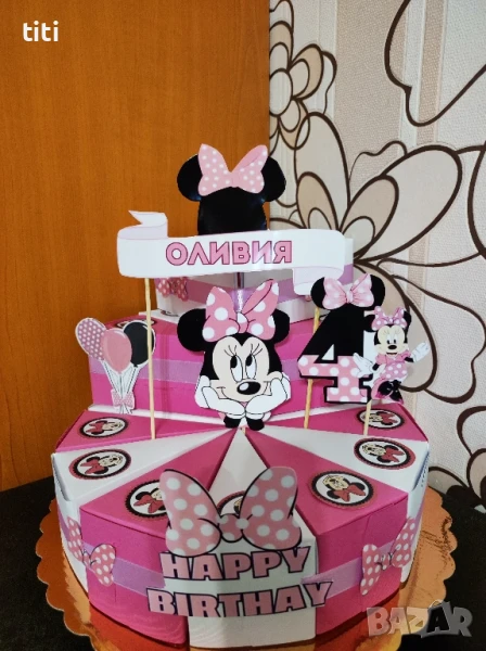 Картонена торта Мини маус , снимка 1