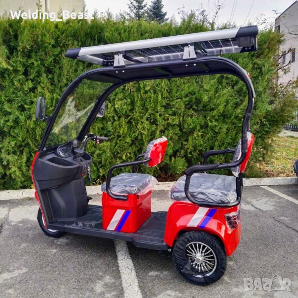 Електрическа триколка с соларен покрив CARGO SOLAR PLUS 2000W/60V/20Ah - RED, снимка 1