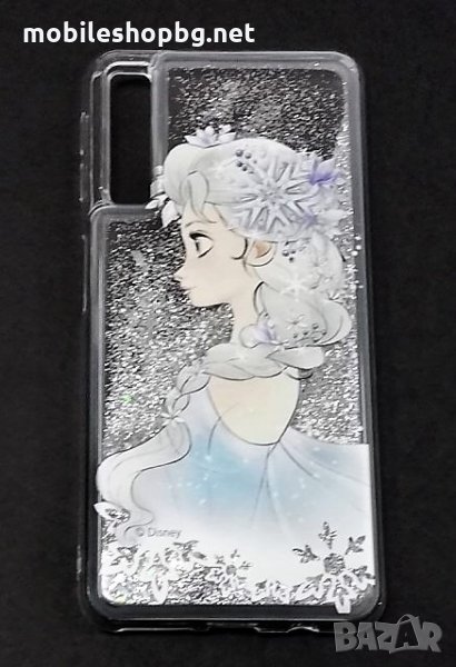 калъф за Samsung Galaxy A7(2018) с блестящи частици брокат течност принцеса Елза, снимка 1