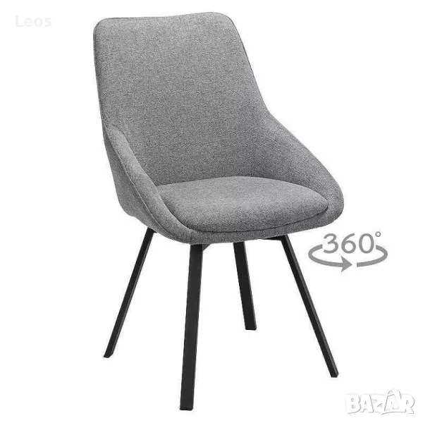  Въртящ се трапезен стол ВИГАН сив, снимка 1