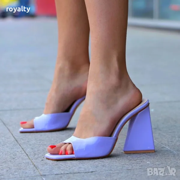 Чехли на ток - лилав лак, снимка 1