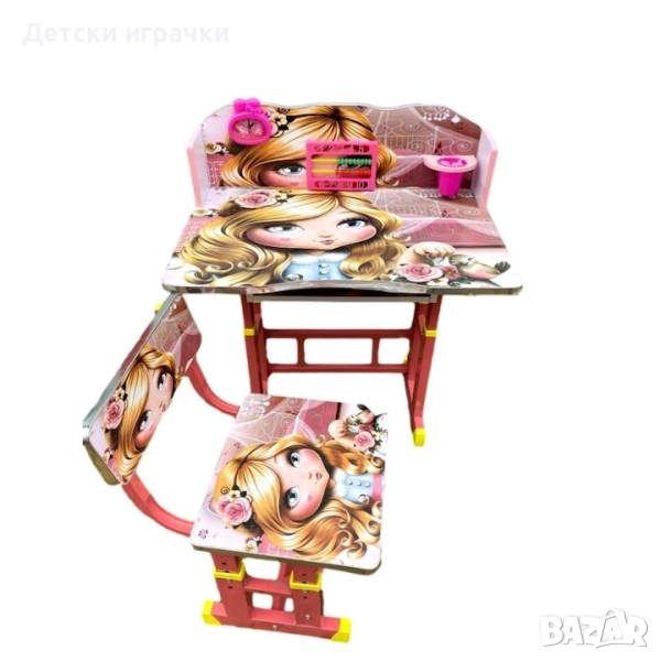 Детско бюро със столче, MDF, метал, чин и стол, снимка 1