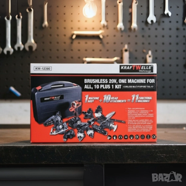 Акумулаторен мултифункционален комплект 20V безчетков 11 в 1 KRAFTWELLE KW-12390, снимка 1