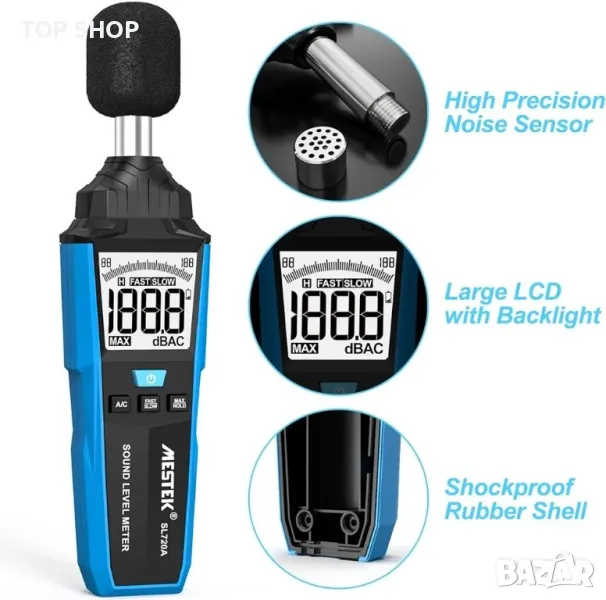 Измервател на нивото на шума MESTEK Цифров измервател, снимка 1