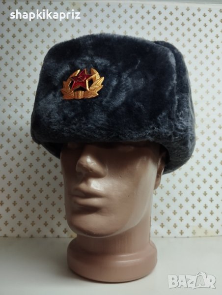Мъжка сива руска шапка-46, снимка 1