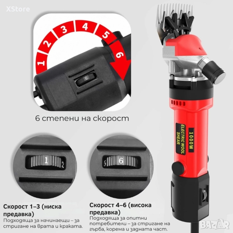 Електрическа машинка за стригане на овце и кози PAT JULIMG – 1000W, 6 скорости, снимка 1