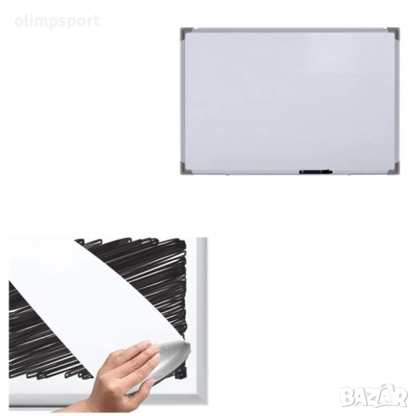 Магнитна бяла дъска с алуминиева рамка, с размери 240x120x2 см. , снимка 1