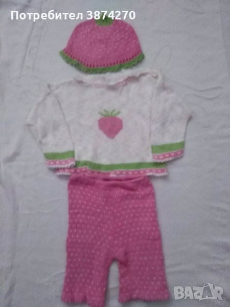Лот kомплекти за бебе ръчно плетиво от 0 до 6 месеца, снимка 1