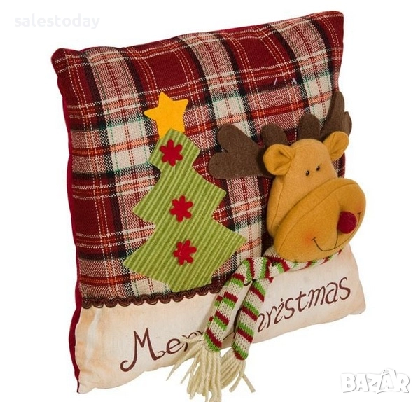Коледна възглавница, 3D, Merry Christmas/ Весела Коледа, 33см, снимка 1