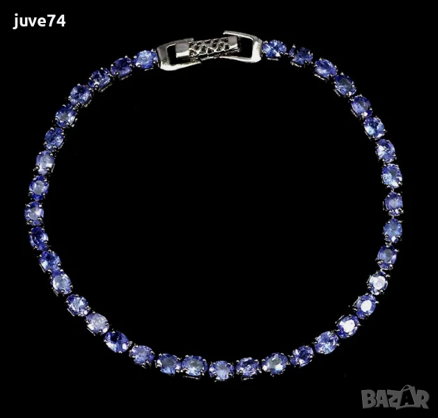 СРЕБЪРНА ГРИВНА С ТАНЗАНИТ (ТАНЗАНИЯ), снимка 1