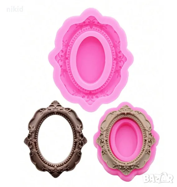 широк овал рамка силиконов молд форма украса торта фондан шоколад и др., снимка 1