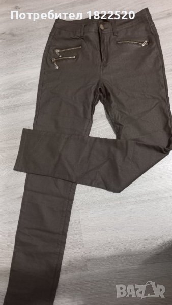 Кафяв кожен панталон Monday premium, снимка 1