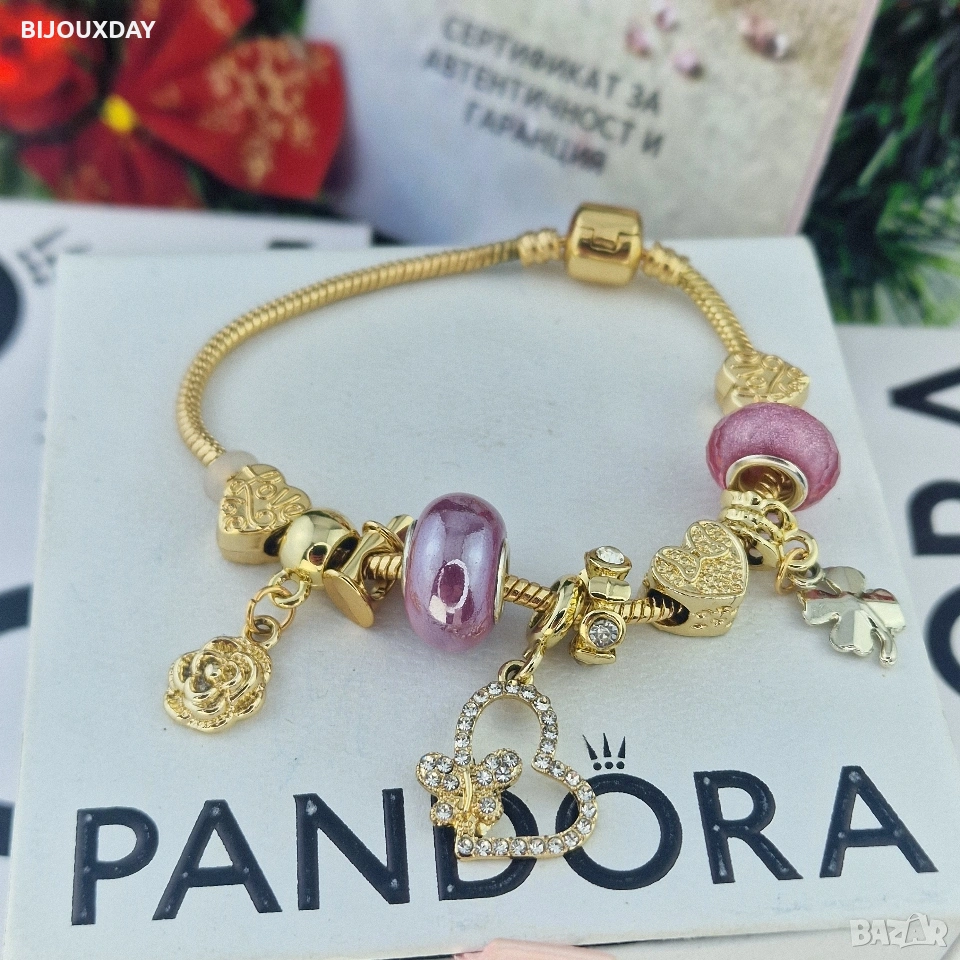 дамска гривна с лилави камъни и пеперуда за любим човек медицинска стомана , снимка 1