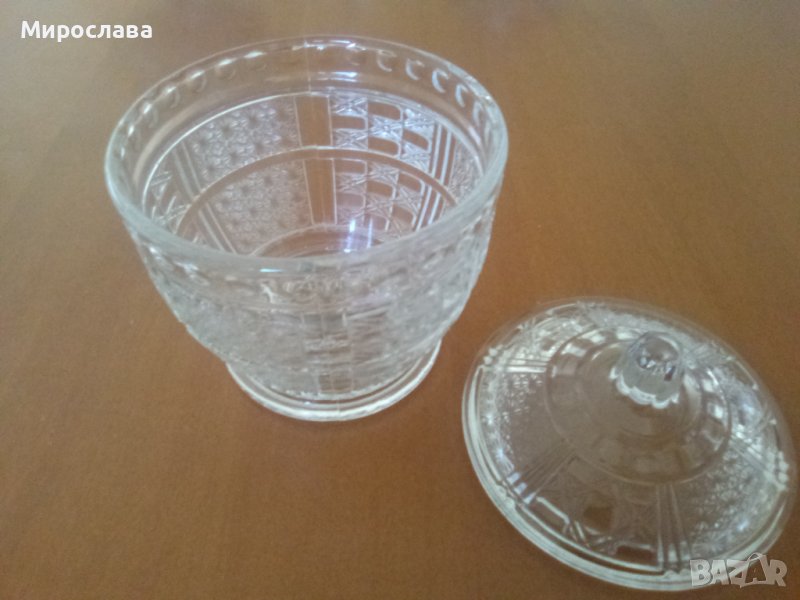 Нова! Стъклена захарница/бонбониера, снимка 1