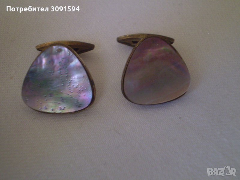 Стари бутонели ръкавели от седеф, снимка 1