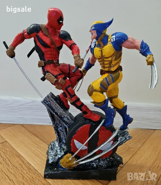 Колекционерска екшън фигура Deadpool Wolverine Marvel ръчна изработка, снимка 1