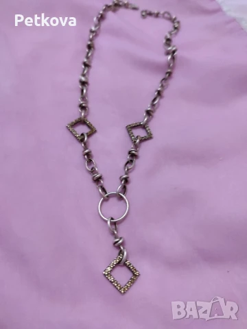 Сребърно колие, ланец с подарък гривна