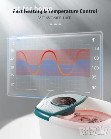 Масажор за крака с топлина, мехурчета и вибрация, цифров контрол на температурата, снимка 5 - Масажори - 53407141