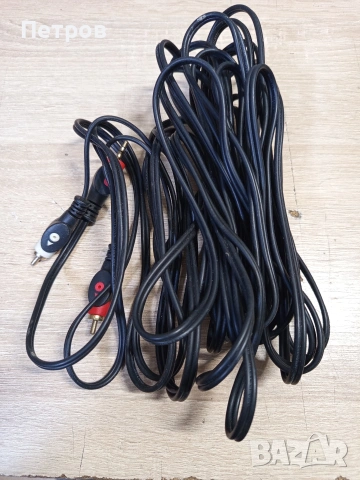 Аудио кабел стерео Jack 3.5mm-2×rRCA чинчове-15м.