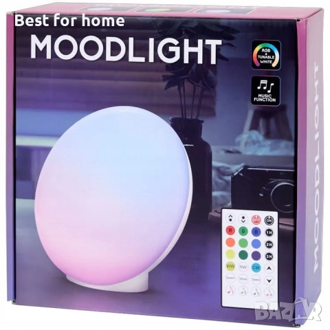Нощна лампа RGB, Многоцветен, 1800 - 5000K, С дистанционно управление, снимка 2 - Лед осветление - 52743985