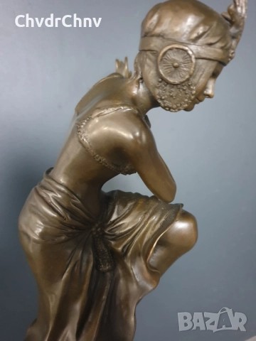 39см-4кг Chiparus статуетка/френска бронзова скулптура/Арт Деко фигура кабаретна танцьорка-балерина, снимка 9 - Статуетки - 52469095