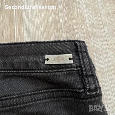 Дънки Mos Mosh Kathleen Glam Slim fit, байкър черни тесни дамски размер 27, снимка 8 - Дънки - 53274473