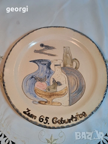 голяма декоративна керамична чиния за стена натюрморт 32/3