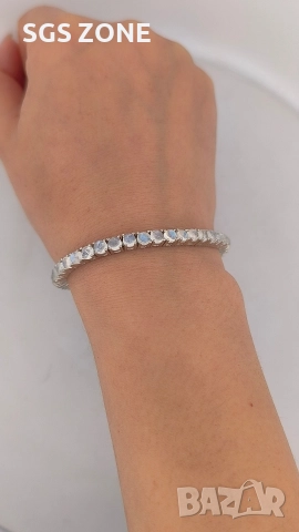 СРЕБЪРНА ГРИВНА С ЛУНЕН КАМЪК, снимка 8 - Гривни - 52724746