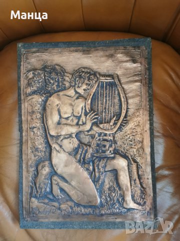 Стари АВТОРСКИ МЕДНИ ПАНА кована мед , снимка 2 - Антикварни и старинни предмети - 38259826