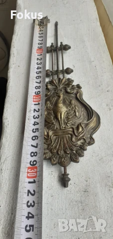 Уникат - Старо бронзово махало за часовник с феникс, снимка 7 - Антикварни и старинни предмети - 50978497